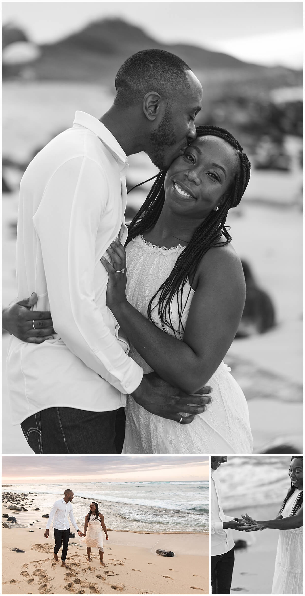 couple on the beach at sunset by north shore couples photographer 