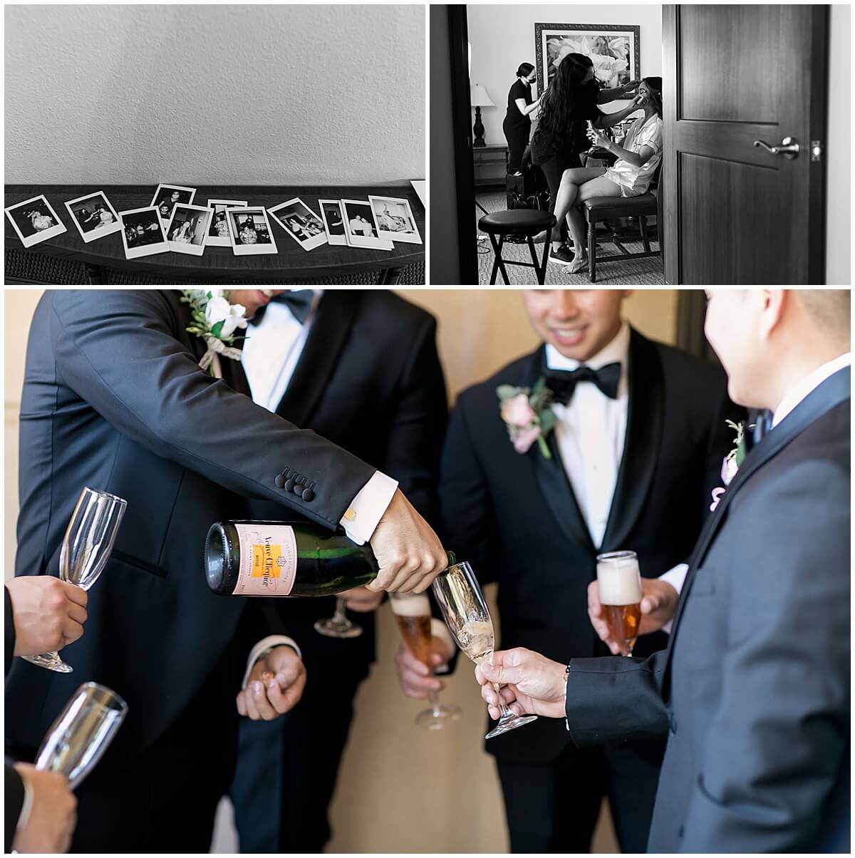 girls getting ready in hotel suite at lanikuhonua four seasons before wedding ceremony 